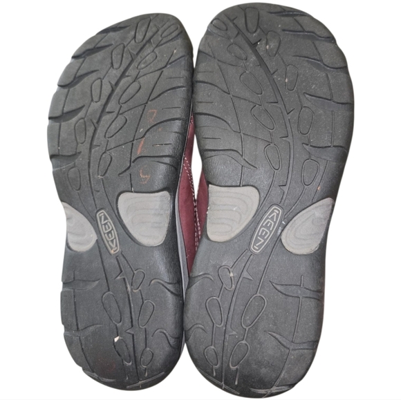 Keen Presidio II Red Leather Lace-up Comfort Sneakers Wide Toebox 9 Women's - Picture 8 of 11